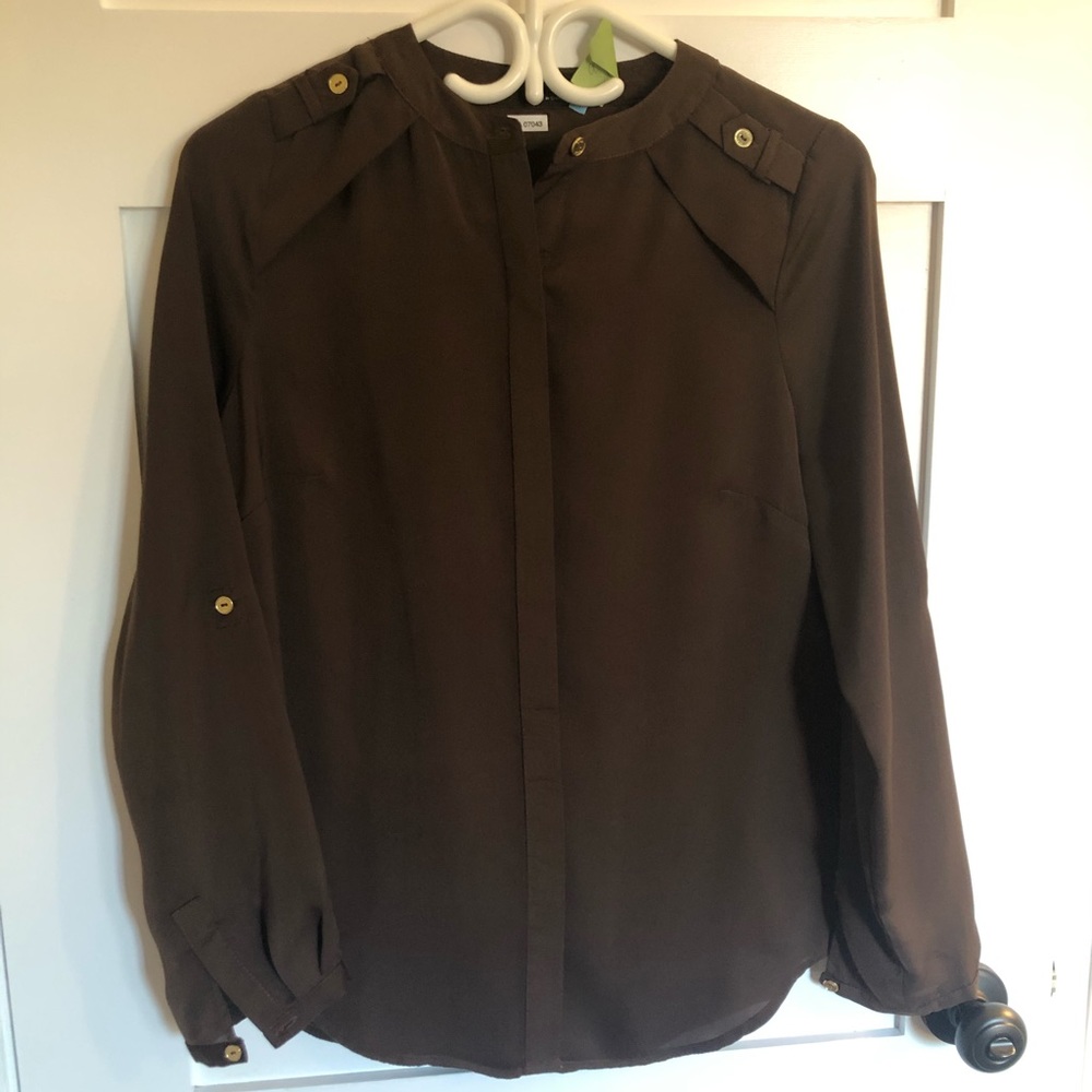 BCBG dark brown blouse